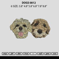 Dogs 0812 Embroidery File 6 sizes