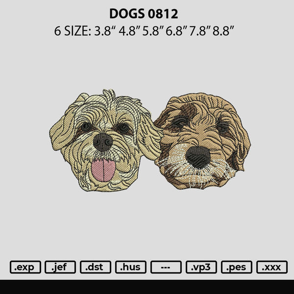 Dogs 0812 Embroidery File 6 sizes