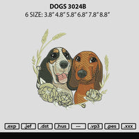 Dogs 3024b Embroidery File 6 sizes