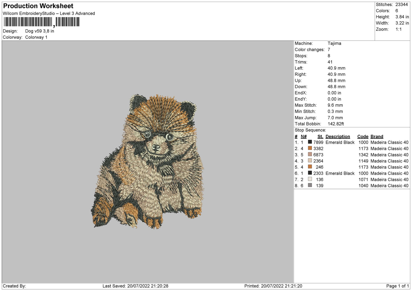 Dog V59 Embroidery File 4 sizes