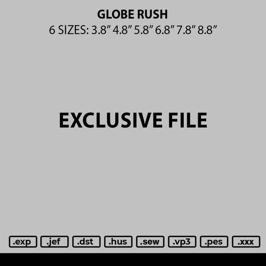 Globe Rush Embroidery File 6 sizes