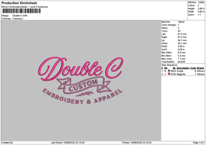 Dubletext 1908 Embroidery File 6 sizes