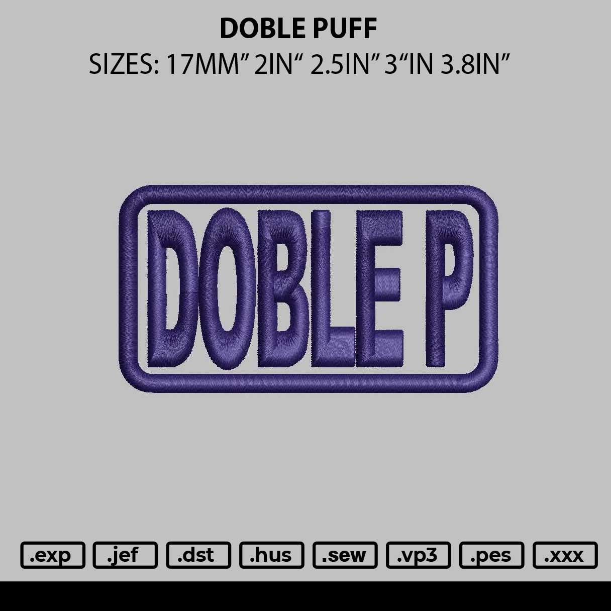 Doble Puff Embroidery File 6 sizes
