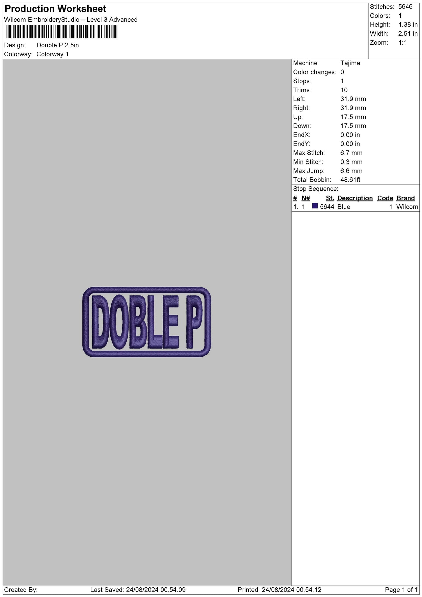 Doble Puff Embroidery File 6 sizes