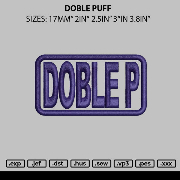 Doble Puff Embroidery File 6 sizes