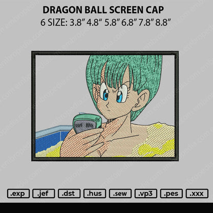 Dragon Ball Screen Cap Embroidery File 6 sizes