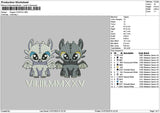 Dragon Couple Embroidery File 6 sizes