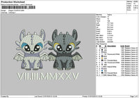 Dragon Couple Embroidery File 6 sizes