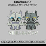 Dragon Couple Embroidery File 6 sizes