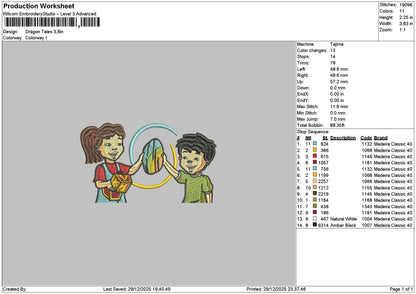 Cartoon 2912 Embroidery File 6 sizes