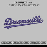 Dreamtext 1801 Embroidery File 6 sizes