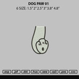 Dog Paw 01 Embroidery File 6 sizes