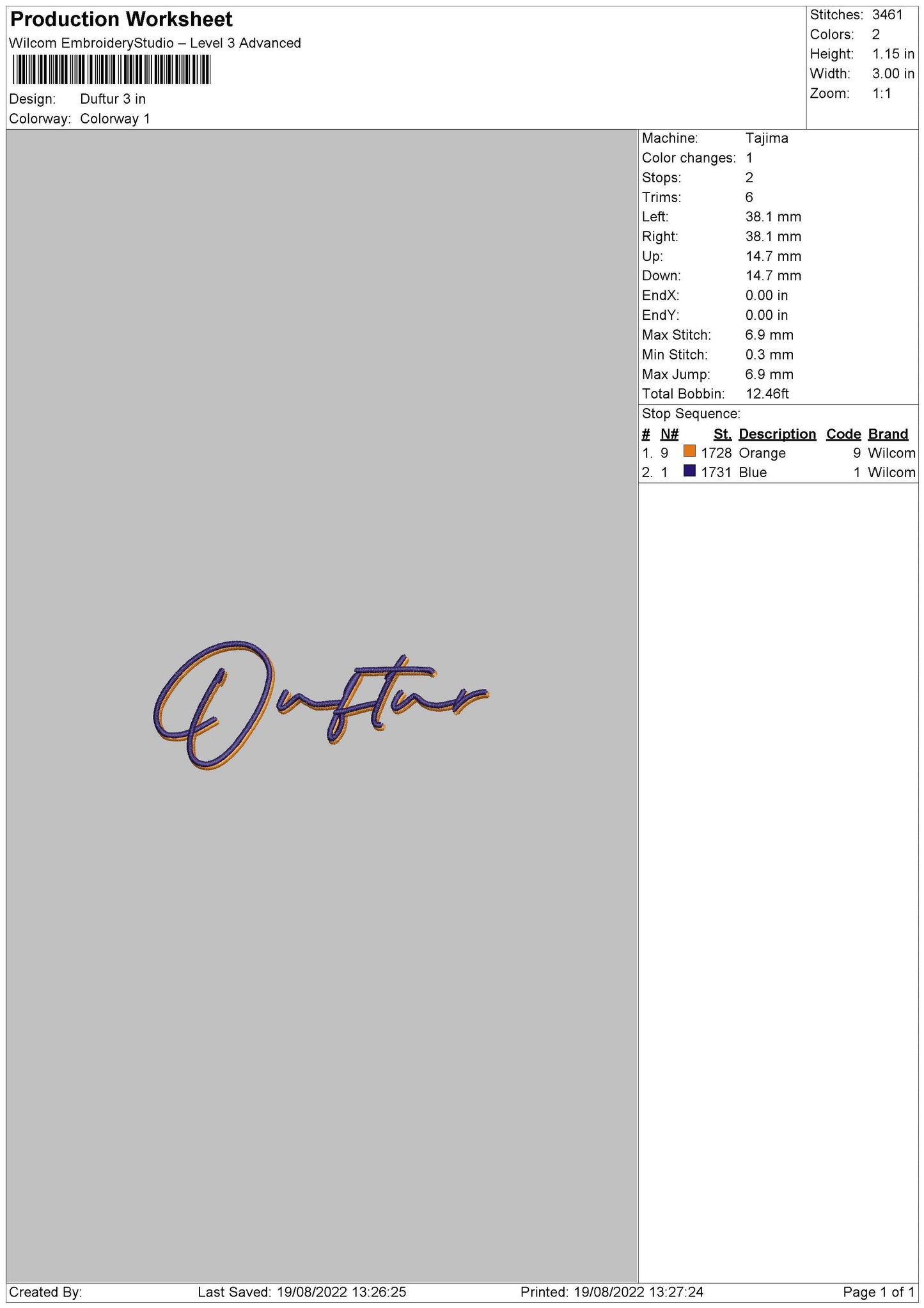 Duftur Embroidery File 5 sizes
