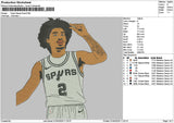Player Dylan Embroidery File 6 sizes