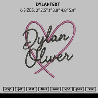 Dylantext Embroidery File 6 sizes