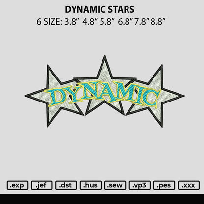 Dynamic Star Embroidery File 6 sizes