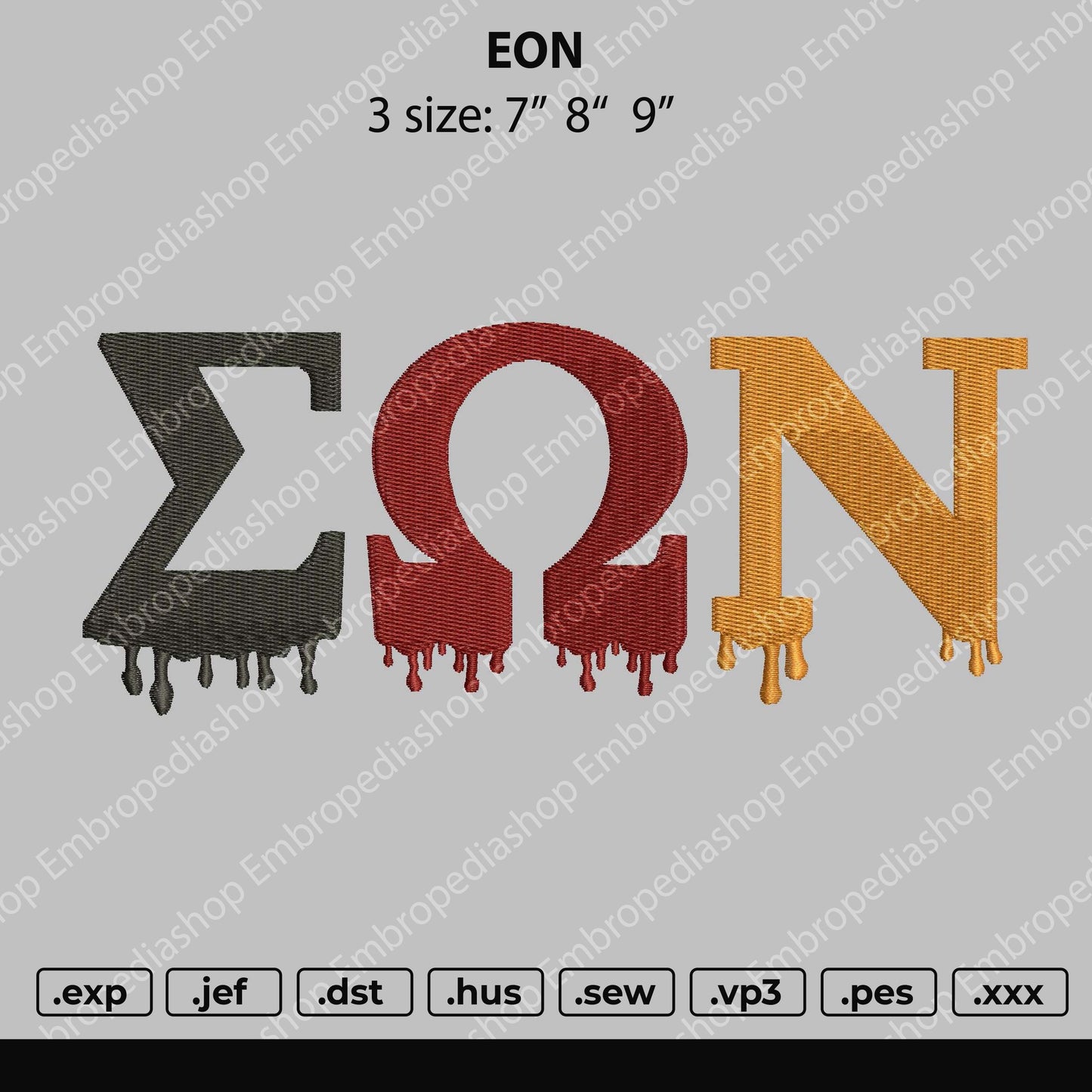 EON Embroidery File 3 size