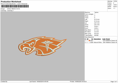 Eagle 1908 Embroidery Machine Design File 6 sizes