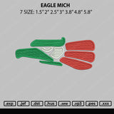 Eagle Mich Embroidery File 6 sizes