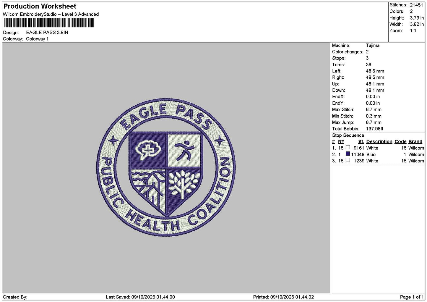Eaglecircle Embroidery File 6 sizes