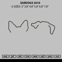 Eardogs 3010 Embroidery File 6 sizes