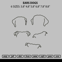 Ears Dogs Embroidery File 6 sizes