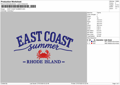 Summer Text 2707 Embroidery Machine Design File 6 sizes