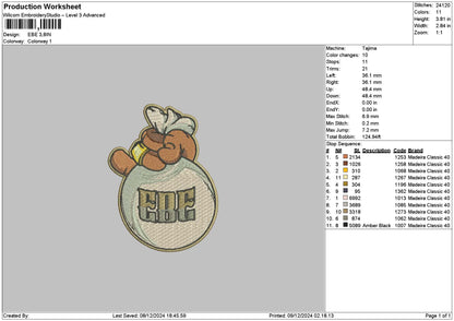 Ebetext Embroidery File 6 sizes
