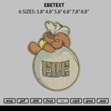 Ebetext Embroidery File 6 sizes