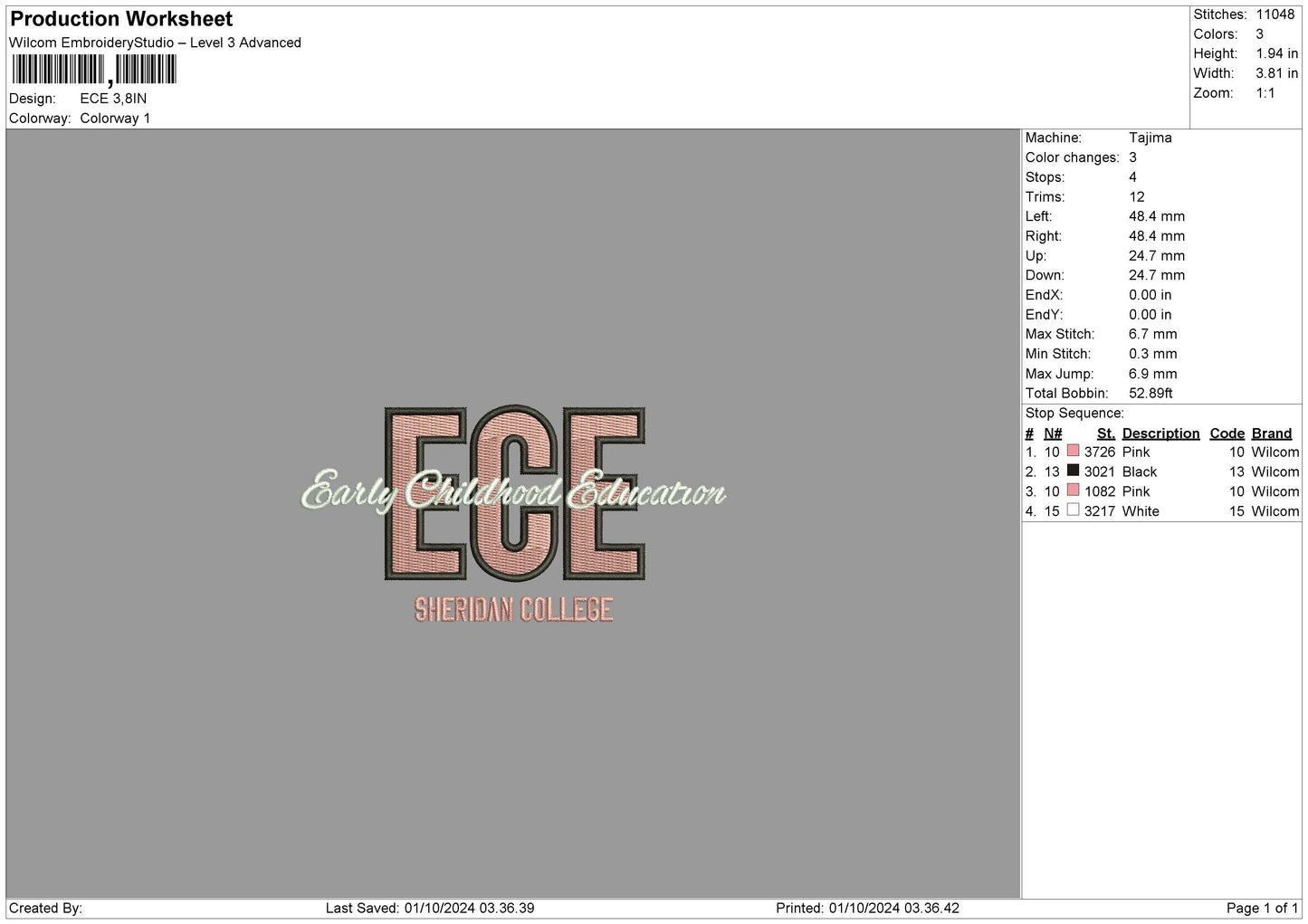 Ecetext Embroidery File 6 sizes