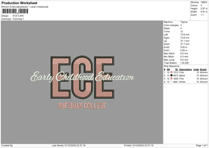 Ecetext Embroidery File 6 sizes