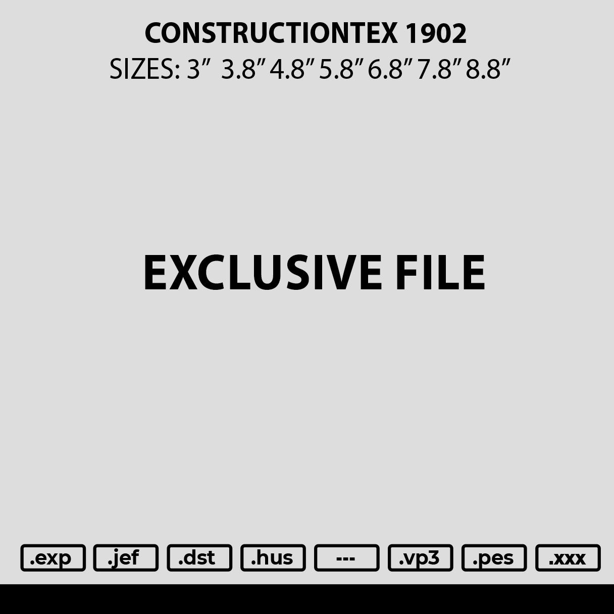 Constructiontext 1802 Embroidery File 6 sizes