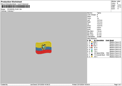 Flagacuador Embroidery File 6 sizes
