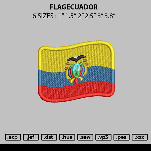 Flagacuador Embroidery File 6 sizes