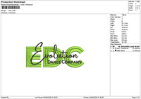 Edctext Embroidery File 6 sizes