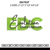 Edctext Embroidery File 6 sizes