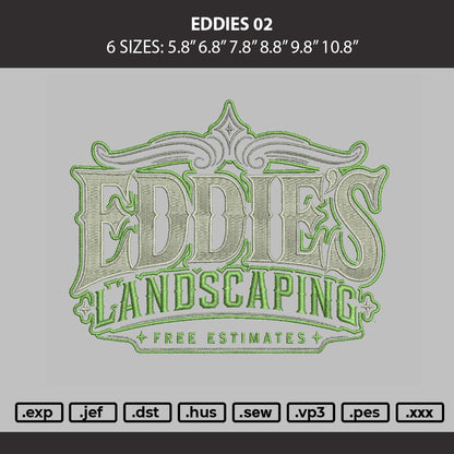 Eddies 02 Embroidery Machine Design File 6 sizes