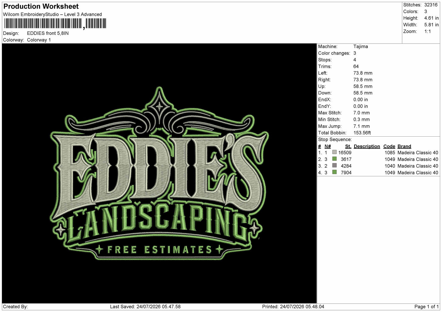 Eddies 02 Embroidery Machine Design File 6 sizes