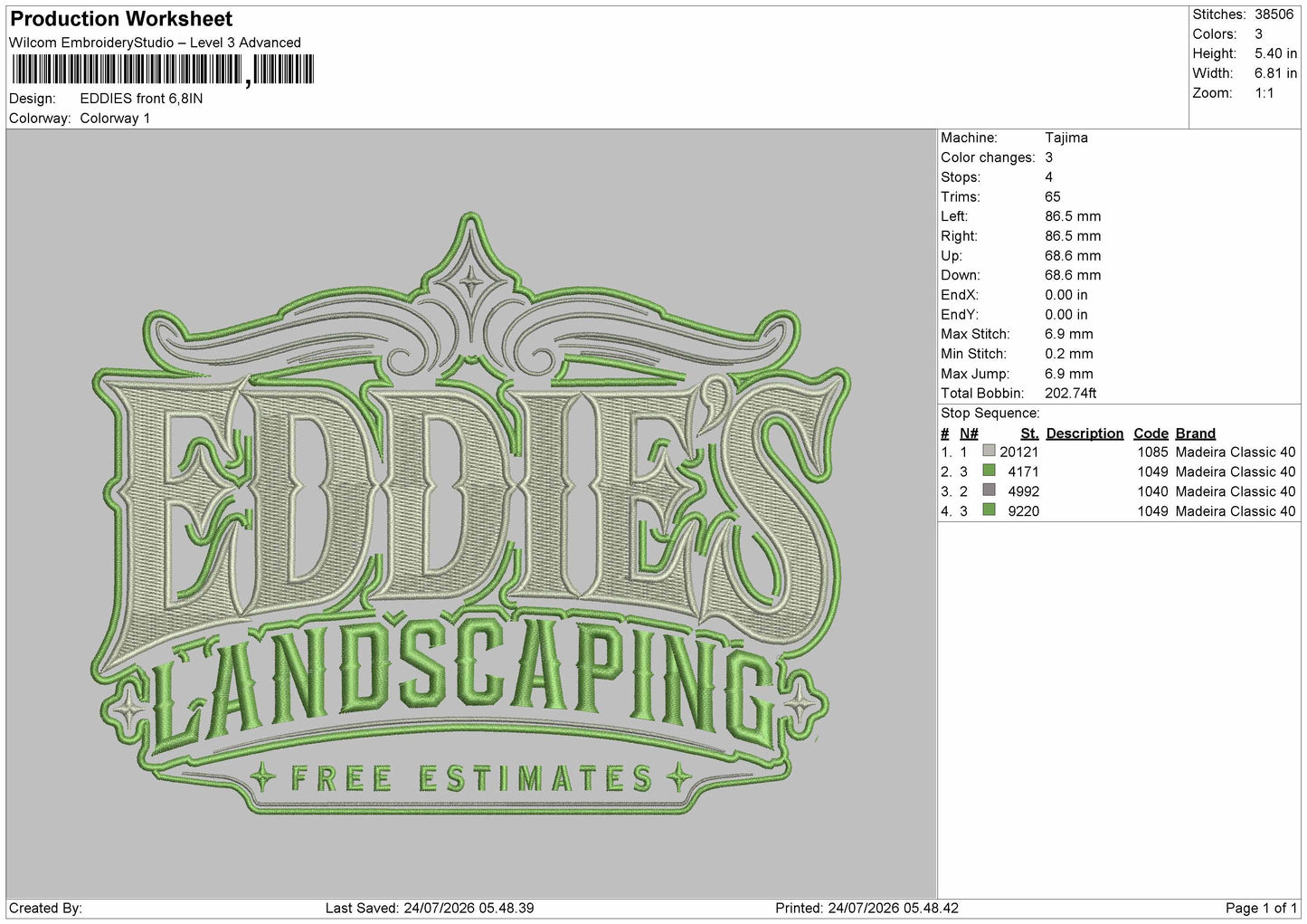 Eddies 02 Embroidery Machine Design File 6 sizes