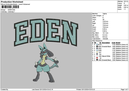 Edentext Embroidery File 6 sizes