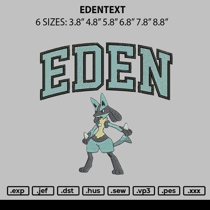 Edentext Embroidery File 6 sizes