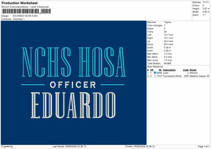 Eduardo Embroidery Machine Design File 6 sizes