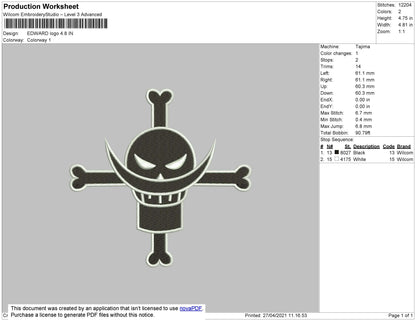 Edward L0go Embroidery File 3 size