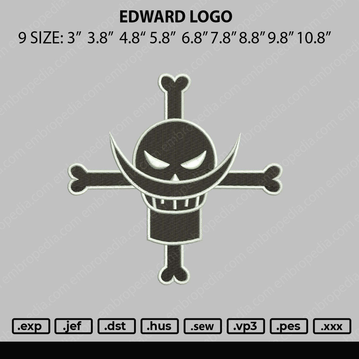 Edward L0go Embroidery File 3 size