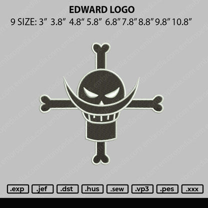 Edward L0go Embroidery File 3 size