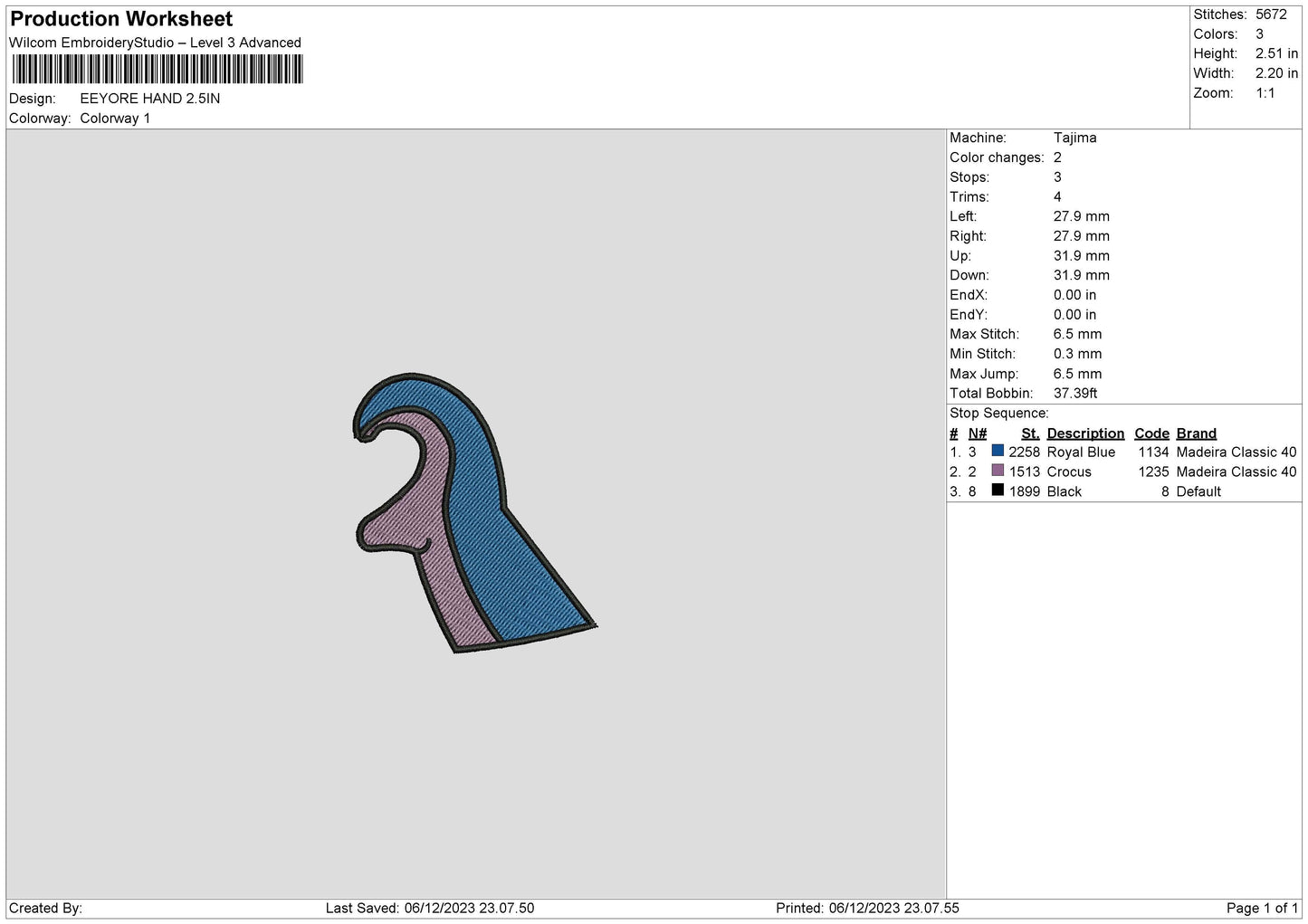 Eeyore Hand Embroidery File 6 sizes