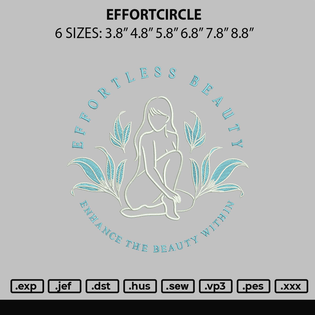 Effortcircle Embroidery File 6 sizes