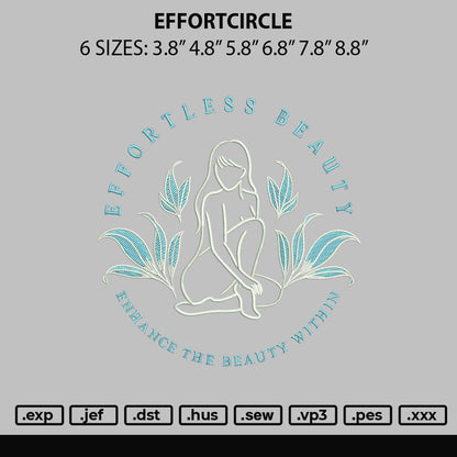 Effortcircle Embroidery File 6 sizes