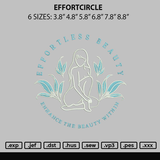 Effortcircle Embroidery File 6 sizes
