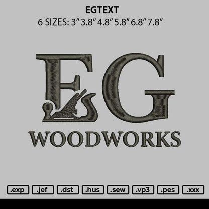 Egtext Embroidery File 6 sizes